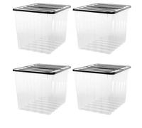4 x Plastic Storage Boxes 110 Litres Extra Large - Clear & Black Supa Nova by Strata
