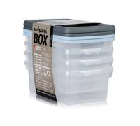 4 x Plastic Storage Boxes 3.5 Litres - Clear by Wham