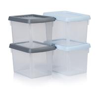 (6.7L) Wham Storage Box Clip Lid Nest Clear Space Save Container Assorted Colour Pack
