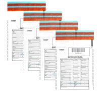 4 X Police Evidence Bags (Small, 26 × 19 cm) - Tamper-Evident Seal, Write-On Panels & Barcodes - Realistic CSI Crime Scene Prop for Parties, Film, Theatre & Pranks