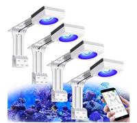 4 x PopBloom RL90 WiFi Led Aquarium Light, Smart APP Control Reef Light for Saltwater Coral Reef Growing Aquarium Lamp for 72Inch-96Inch SPS/LPS Fish Tank Lighting (4 WiFi lamp with arm kit)