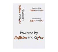 4 x 'Powered By Caffeine and Chaos' Temporary Tattoos - Water Resistant, Skin-Safe, Non-Toxic Transfers, Mixed Sizes (TO00079950)