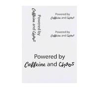 4 x 'Powered By Caffeine and Chaos' Temporary Tattoos - Water Resistant, Skin-Safe, Non-Toxic Transfers, Mixed Sizes (TO00079948)