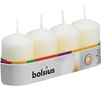 4 x Premium Quality Pillar Church Candles Unscented BULK Large Pack Weddings Colour:Ivory Size:40mm x 60mm (7 Hour Burn Time)