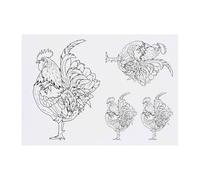 4 x 'Proud Rooster' Temporary Tattoos - Water Resistant, Skin-Safe, Non-Toxic Transfers, Mixed Sizes (TO00079754)
