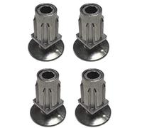 4 x PUSH IN FEET FOR 30mm STAINLESS STEEL SQUARE TABLE LEGS ADJUSTABLE FEET FOOT TABLE SINK UNIT…