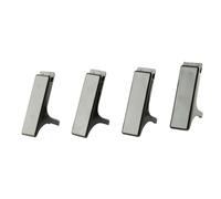 4 x Q-Connect Executive Letter Tray Risers, Black, Clip-On Stackable Desk Organiser Accessories, Space-Saving Document Storage Supports - KF05565