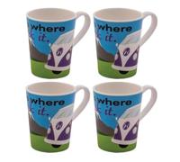 4 x Quest Home is Where You Park it Melamine Mug Campervan Camper Mug Set