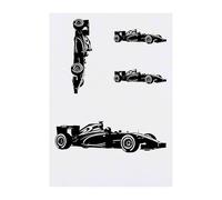 4 x 'Racing Car Silhouette' Temporary Tattoos - Water Resistant, Skin-Safe, Non-Toxic Transfers, Mixed Sizes (TO00083556)