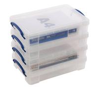 4 x Really Useful Box 4 Litre Plastic Storage 395 x 255 x 85 mm