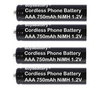 4 x Rechargeable AAA Cordless Telephone Batteries 750mAh 1.2V NiMH BuyaBattery suitable for BT, Siemens Gigaset and Panasonic Phones
