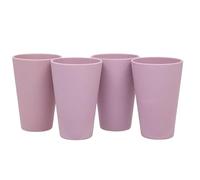 4 x Recycled Eco Picnic Beakers 4 Person Set - Pink - Reusable Wood Fibre - Party/Camping/Picnic/Work/Travel