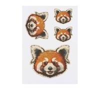 4 x 'Red Panda Portrait' Temporary Tattoos - Water Resistant, Skin-Safe, Non-Toxic Transfers, Mixed Sizes (TO00084562)