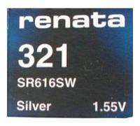 4 X Renata 321 Mercury Free SR616SW 1.55v Silver Oxide Watch battery