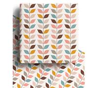 4 x Retro Flower Vine Eco Wrapping Paper Sheets - 100% Recycled Premium Recyclable Floral Gift Wrap Perfect for Mother's Day, Birthday, Anniversary and more