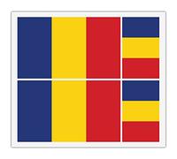 4 x Romanian Romania Flag Vinyl Sticker for Car Bumper Mirror iPad Van Laptop