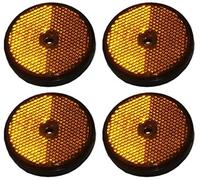 4 x Round Amber Side Reflectors for Trailers, Orange, Fits Ifor Williams, Maypole