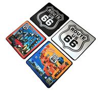 4 X Route 66 Coasters Chic Garage USA US America Gift Americana Shield Sign Mug Mats, RT 66 / Route 66 Gift Idea