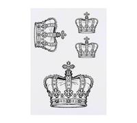 4 x 'Royal Crown' Temporary Tattoos - Water Resistant, Skin-Safe, Non-Toxic Transfers, Mixed Sizes (TO00069124)