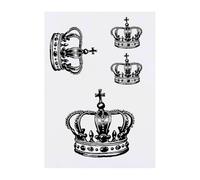 4 x 'Royal Crown' Temporary Tattoos - Water Resistant, Skin-Safe, Non-Toxic Transfers, Mixed Sizes (TO00075676)