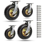 4 X Rubber Swivel/Fixed Trolleyor Pneumaticer Wheelnitureor Wheelsno Noise DIY Workbench Trolley/Swivel/150Mm/6In