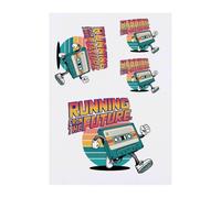 4 x 'Running From The Future' Temporary Tattoos - Water Resistant, Skin-Safe, Non-Toxic Transfers, Mixed Sizes (TO00082960)