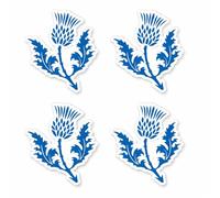 4 x Scottish Thistle Vinyl Sticker Waterproof Matte Scotland Label