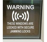 4 x Secure Jamming Locks Window Stickers-Sash Lock Security Warning Signs for House,Home,Flat,Business,Unit,Property-Self Adhesive Vinyl