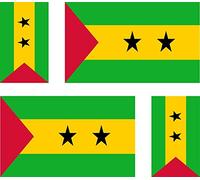 4 x Self-Adhesive Stickers Car Bike Laptop Case Flag of sao tome and prin