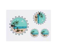 4 x 'Serenity by the Sea' Temporary Tattoos - Water Resistant, Skin-Safe, Non-Toxic Transfers, Mixed Sizes (TO00070490)
