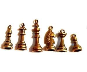4 x Sets Of 6 Antique Bronze Tone King, Queen, Rook, Bishop, Knight, Pawn, Chess Jewelry Making Pieces, Findings, Beads, For Earrings, Bracelets, Keychains, Etc
