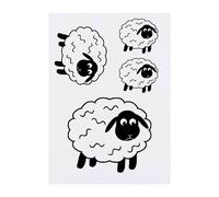4 x 'Sheep' Temporary Tattoos - Water Resistant, Skin-Safe, Non-Toxic Transfers, Mixed Sizes (TO00060880)
