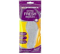 4 x Shoe Insoles Insert Extra Comfort Charcoal Sports Running Jogging Anti Odours Fleece Leather Walk Trainers Slippers Mens Women UK Size 3-11 (Extra Fresh Insoles/Anti Odours (4 In Pack))