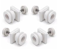4 X Shower Part Shower Door Rollers Joint Ball Grooved Sovereign Circled Slot Wheels/runners 19mm White L1