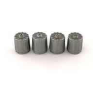 4 X Silver Grey Genuine Plastic TPMS Tyre Pressure Sensor Valve Dust Caps TPMS Tire Cap With Gasket Tire Valve Stem Caps Car Replacement Accessories