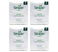 6x Simple Soap Bars Pure Soap for Sensitive Skin |Vegan|Twin pack-100g