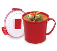 4 X Sistema Microwave Soup Mug - 656 ml, Red