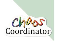 4 x Small 50mm 'Chaos Coordinator' Permanent Sticker Decals for Cars/Windows/Bins/Walls etc (DW00128280)
