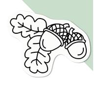 4 x Small 50mm 'Oak Tree Acorns' Permanent Sticker Decals for Cars/Windows/Bins/Walls etc (DW00023113)