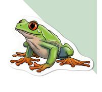 4 x Small 50mm 'Rainforest Tree Frog' Permanent Sticker Decals for Cars/Windows/Bins/Walls etc (DW00058917)