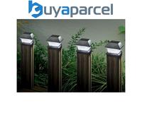 Smart Solar Black Post Lights - Pack of 4 White