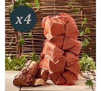 4 x Softwood Firewood Logs Kiln Dried Chunky Logs - Jumbo 60 litre Net, 23cm long. Soft Wood for Wood Burners, Stoves, Log Burners - 50% More than Hardwood for Same Price