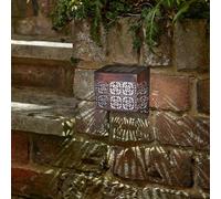 4 x Solar Powered Moroccan Style Wall, Fence or Post Lights - 5 Lumen Bronze Effect Outdoor Garden Silhouette Lighting for Patio, Decking, Pathway, Doorway, Yard, Balcony - Each H11 x W12 x D6cm