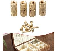 4 x Solid Brass Concealed Hinges Designed for Flush Mount Installation on Wooden Jewelry Boxes and Compact Cabinet Doors (8mm)