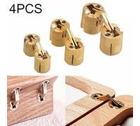 4 x Solid Brass Concealed Hinges Designed for Flush Mount Installation on Wooden Jewelry Boxes and Compact Cabinet Doors (10mm)