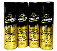 4 x Sovereign Turbojet Air Sanitiser Lemon Sherbet Blast Spray Can