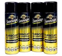4 x Sovereign Turbojet Air Sanitiser WATERMELON Blast Spray Freshener Can