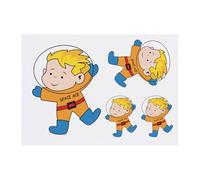 4 x 'Space Ace' Temporary Tattoos - Water Resistant, Skin-Safe, Non-Toxic Transfers, Mixed Sizes (TO00079628)