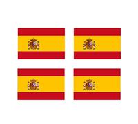4 x Spain Flag Iron on Screen Print Fabric Applique Machine Washable Transfer Spanish Flag