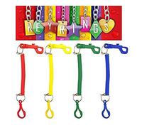 4 x Spiral Double Plastic Hook Attachment Keyrings